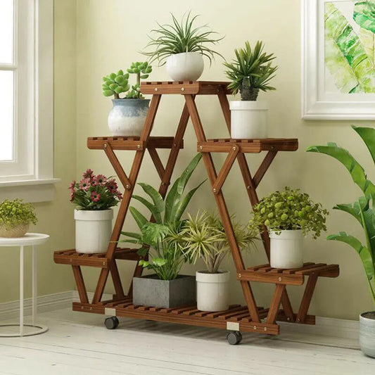 Wood Plant Holder Flower Pot Stand Display - Serenity Syngery Shop 