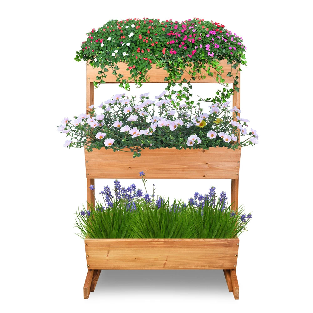 3 Tier Wooden Vertical Raised Garden Bed