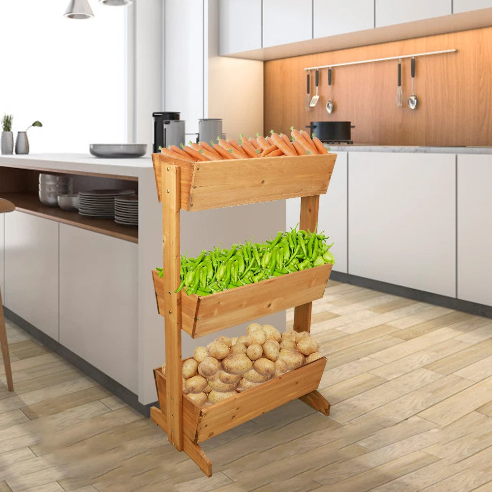 3 Tier Wooden Vertical Raised Garden Bed