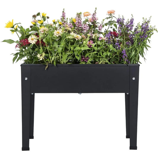 Standing Garden Stand Drainage Holes Frosted Black