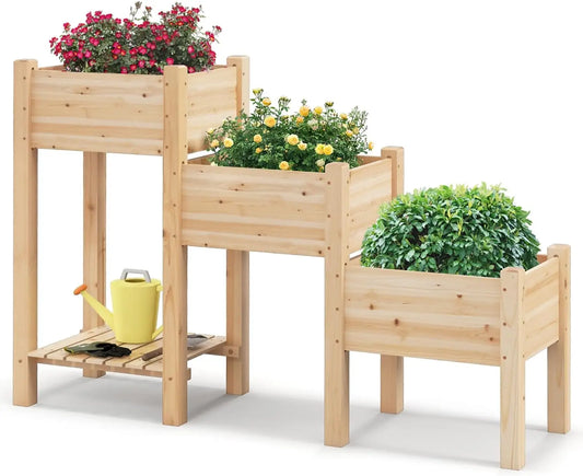 Comfort corner  3-Tier Wooden Raised Garden Bed