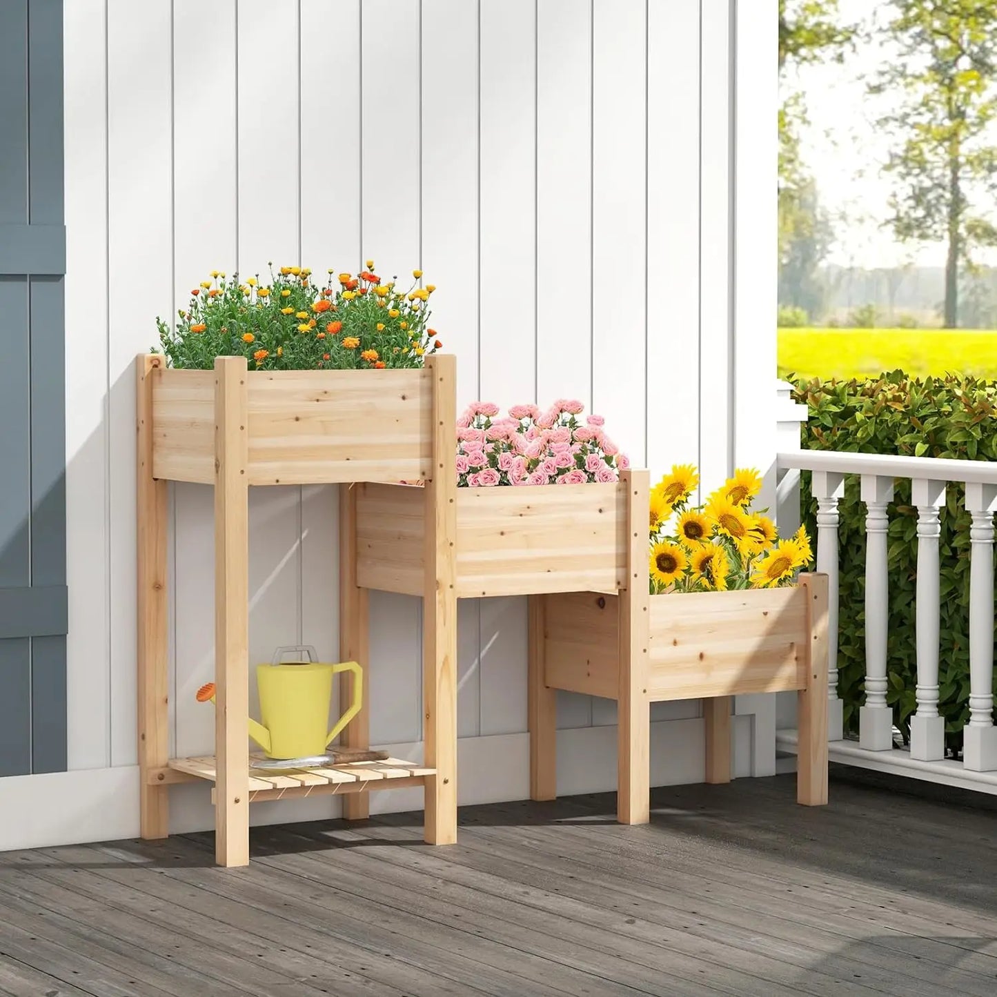 Comfort corner  3-Tier Wooden Raised Garden Bed