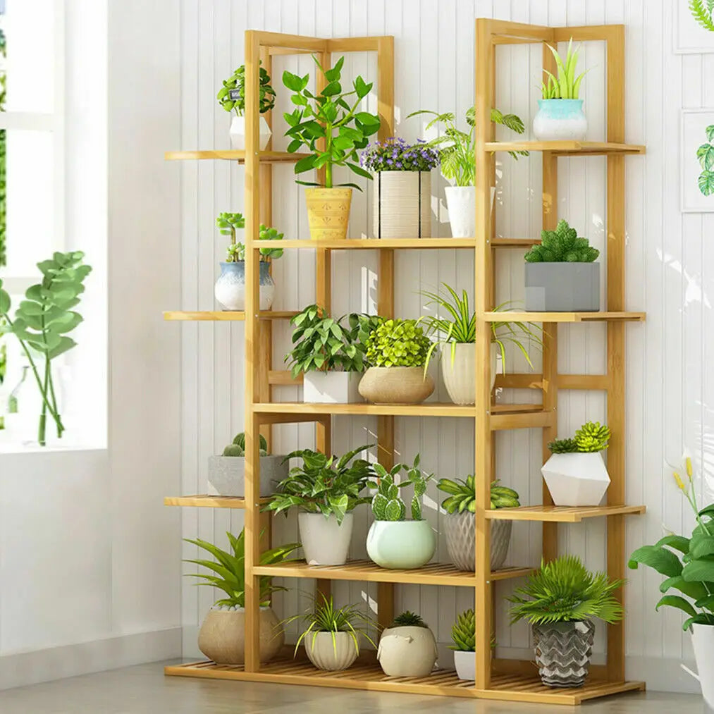 Bamboo Plant Stand Corner Shelf