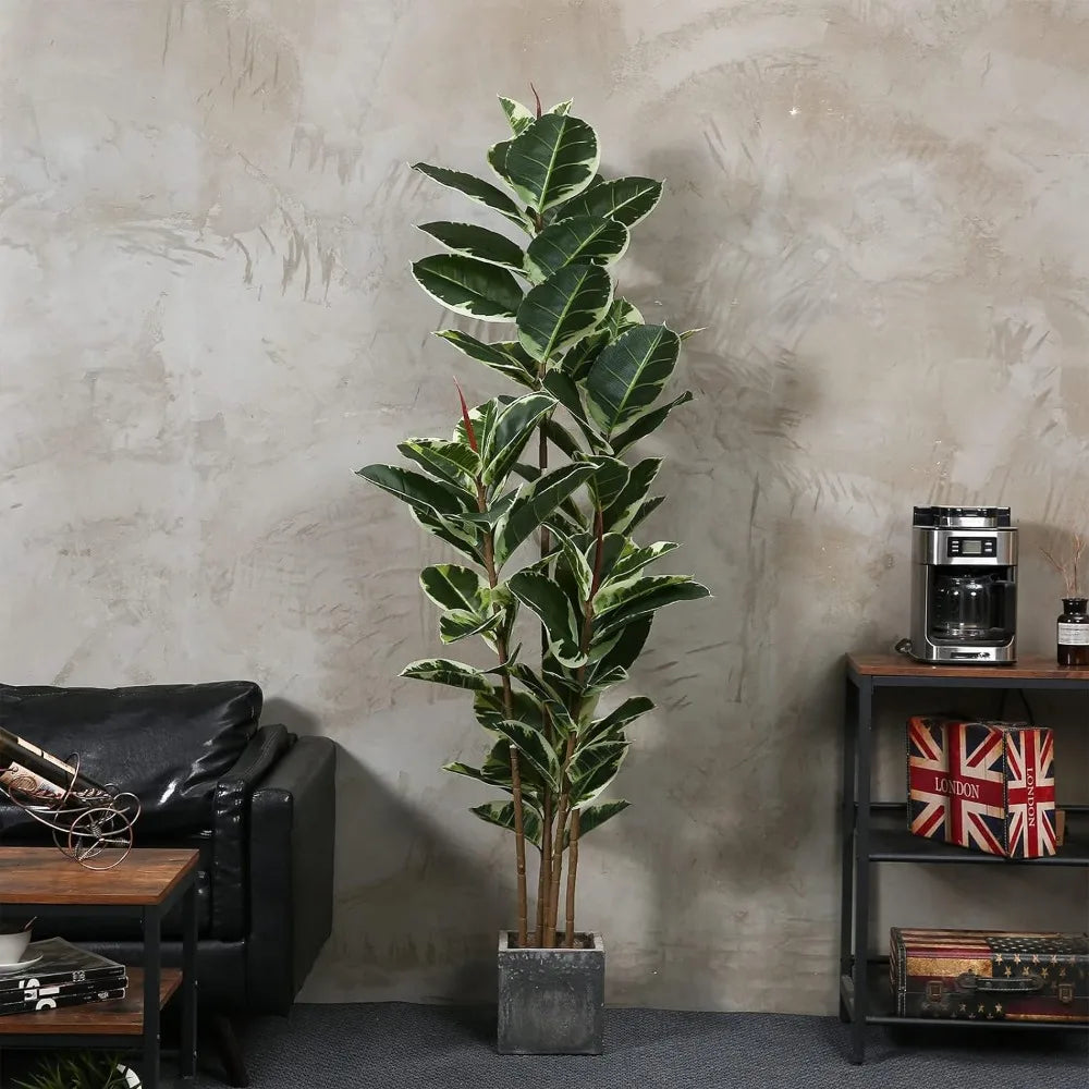 Tall Faux Ficus Tree Potted Fake Tropical Plants