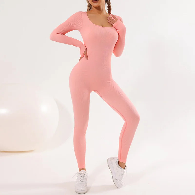 Yoga Jumpsuits Workout Long Sleeve Sportswear Gym Set