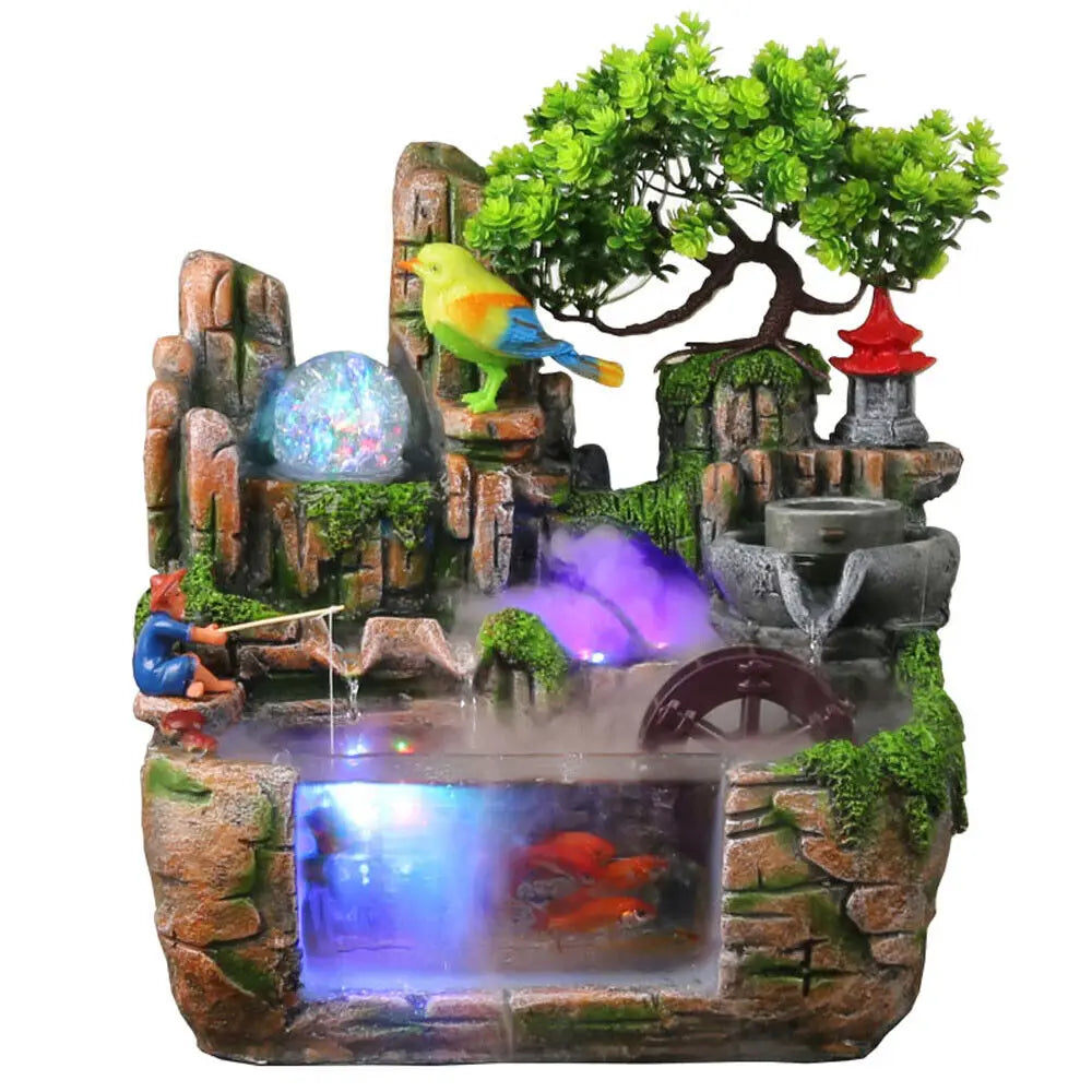 Tabletop Waterfall Rockery Water Fountain Feng Shui Ornament - Serenity Syngery Shop 