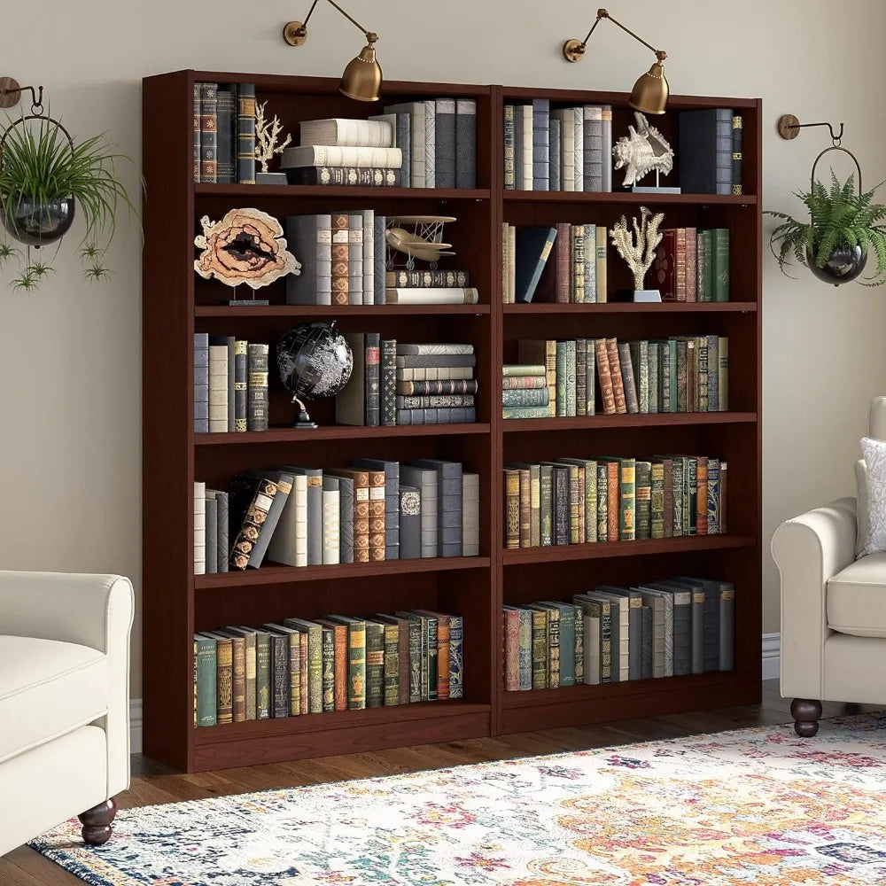 Universal Tall 5 Shelf Bookcase in Natural Cherry