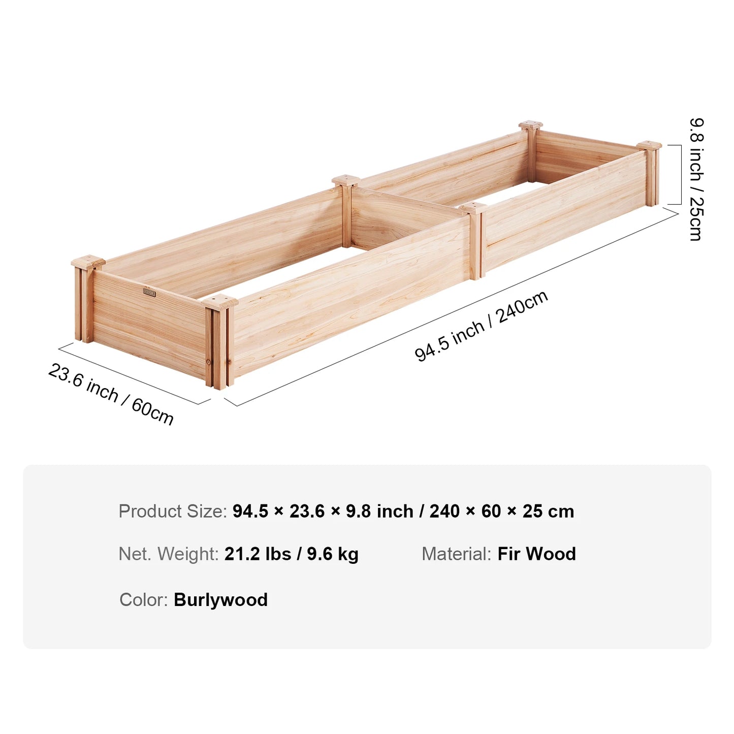 Wooden Raised Garden Bed Planter Box Elevated/Floor