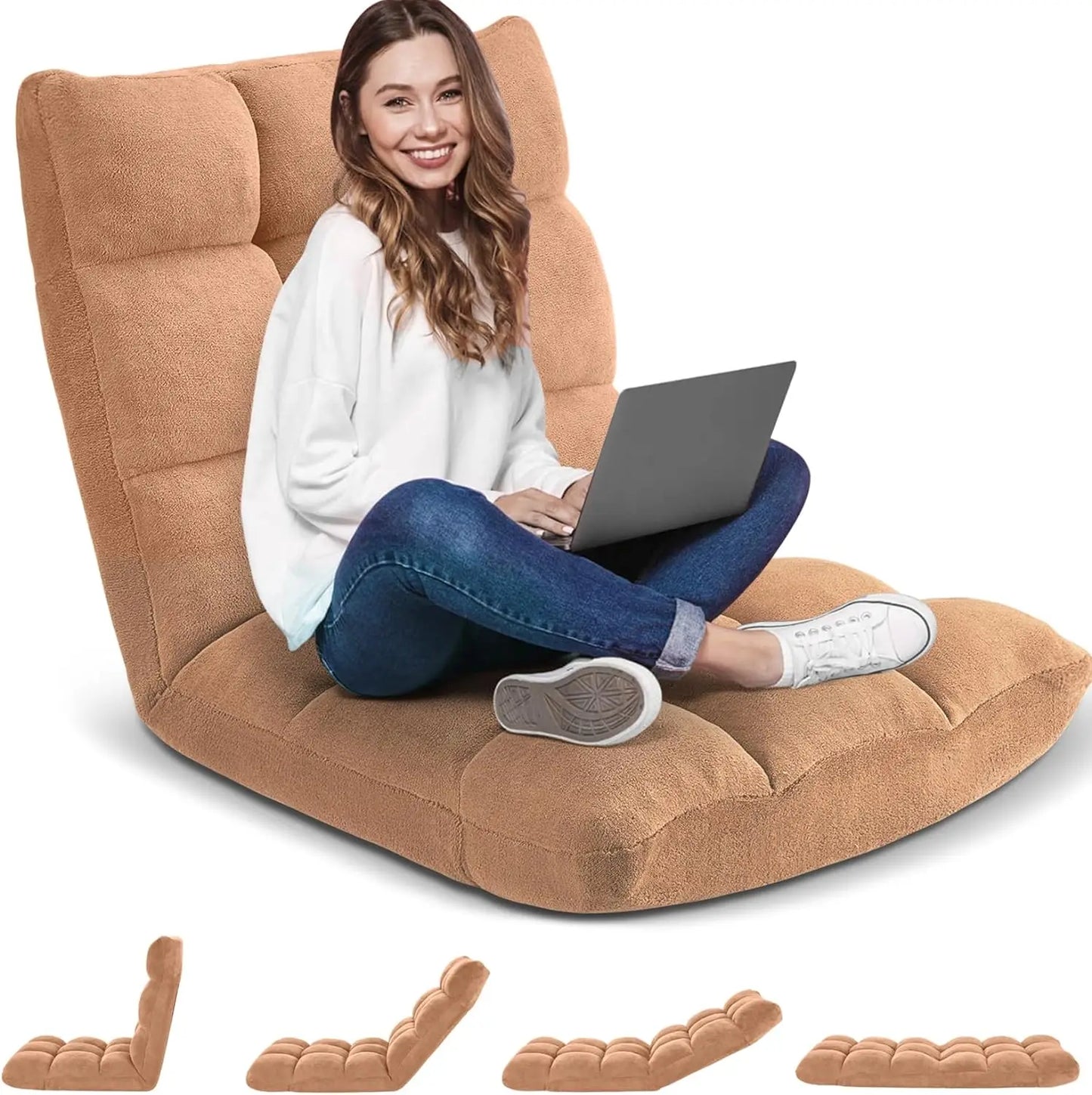 Floor Gaming Chair Cushioned Adjustable Lazy Sofa Chair