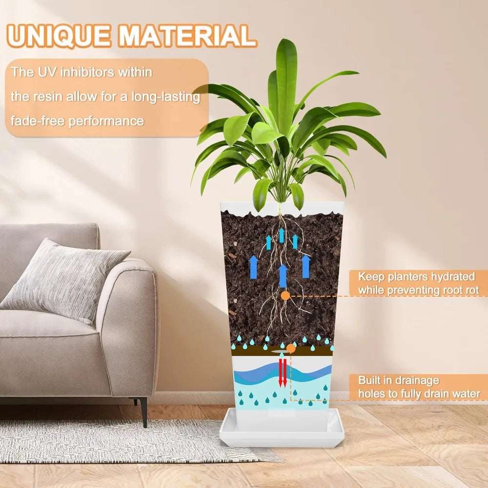 Larger Flowerpots Indoor Taper Garden Planter