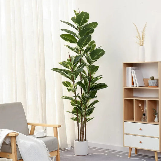 Tall Faux Ficus Tree Potted Fake Tropical Plants