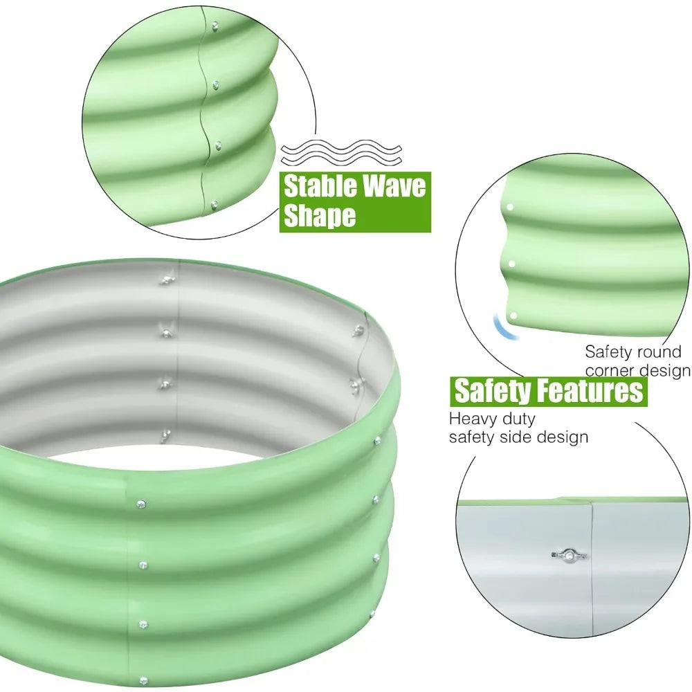 Round Galvanized Raised Garden Bed Kit