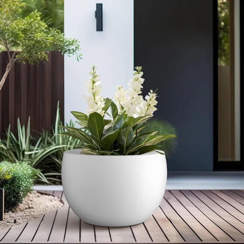 Large Bowl Plant Pots with Drainage Hole