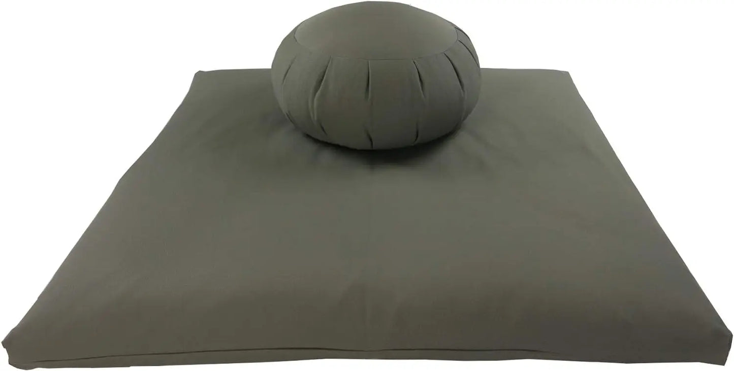 Buckwheat Zafu and Zabuton Meditation Cushion Set (2pc)