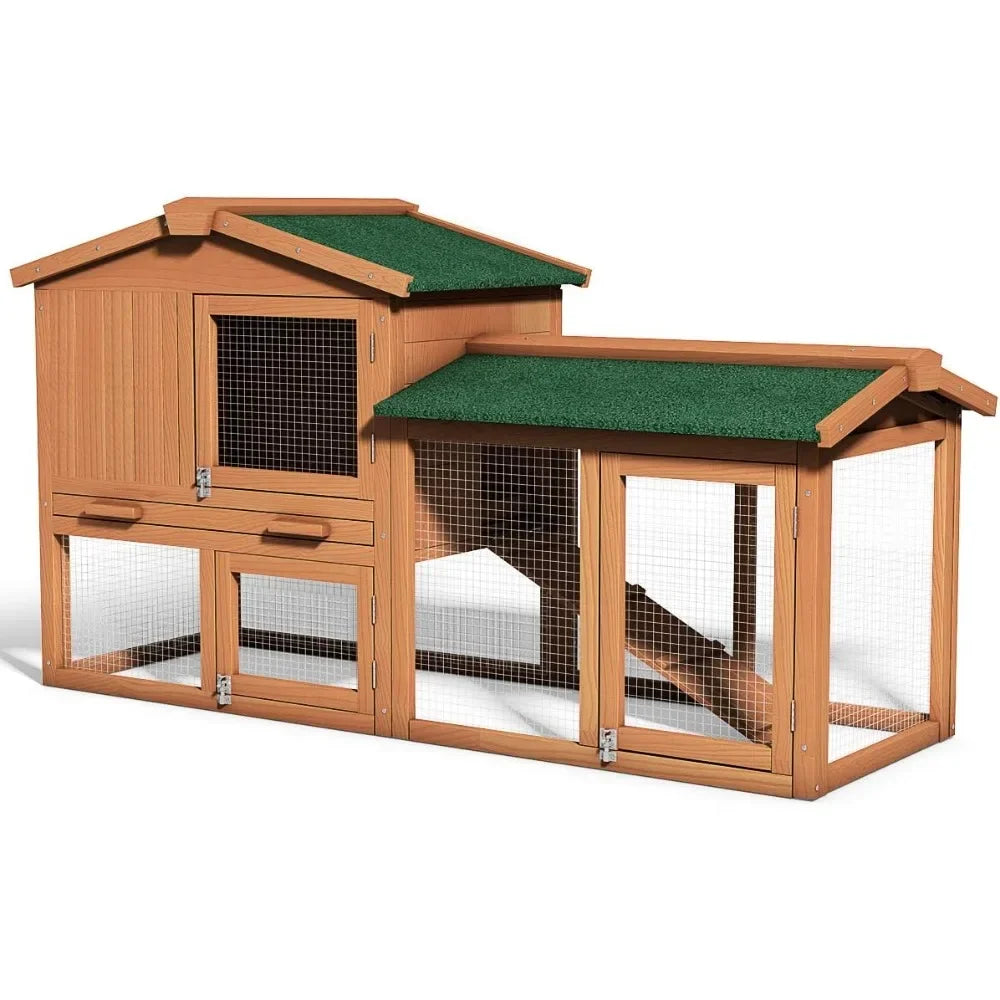 58‘’ Wooden Hen House Outdoor Backyard Garden