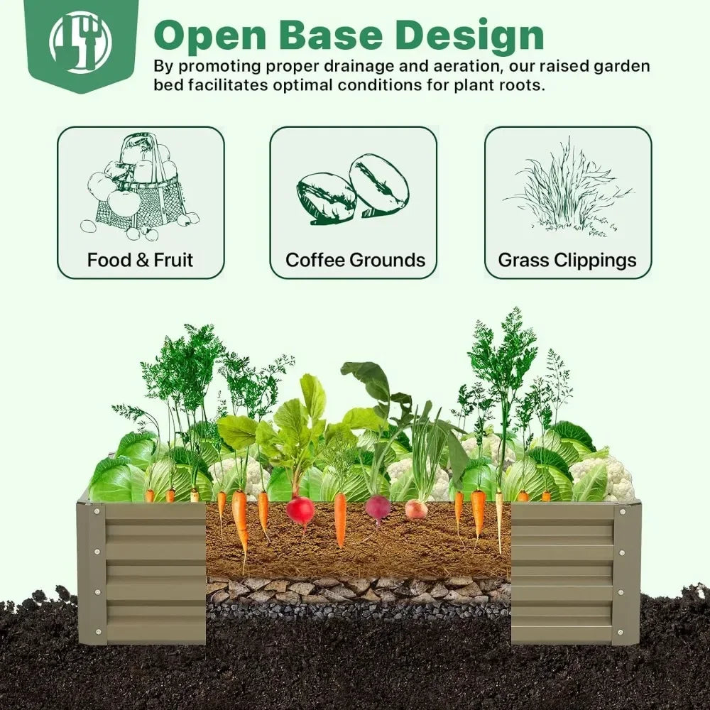 Metal Raised Garden Bed with Greenhouse