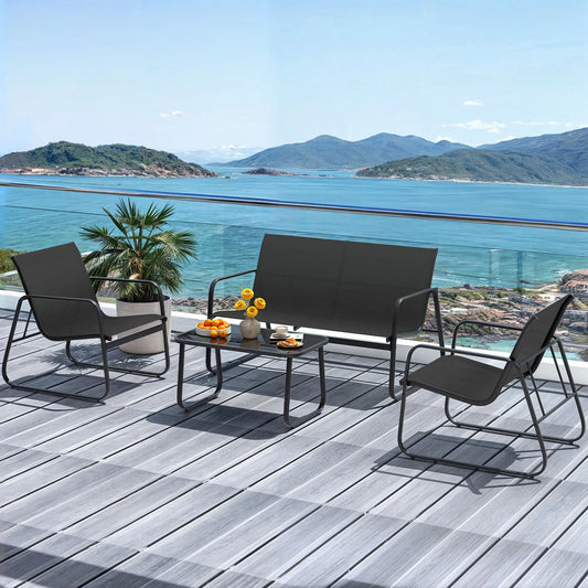 4 Piece Outdoor Furniture Set Conversation Set