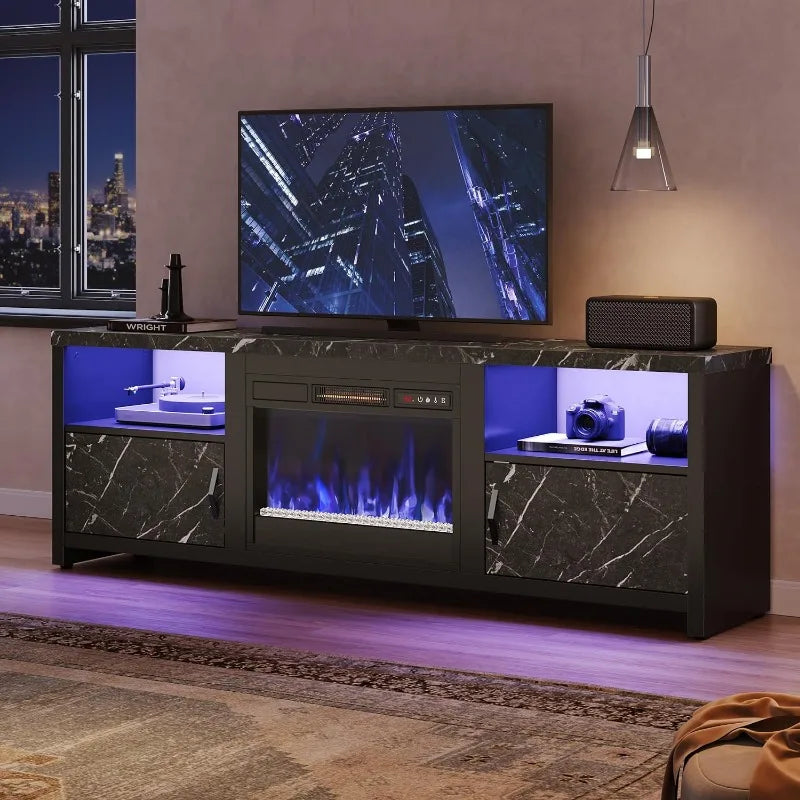 Modern Entertainment Center with LED Lights