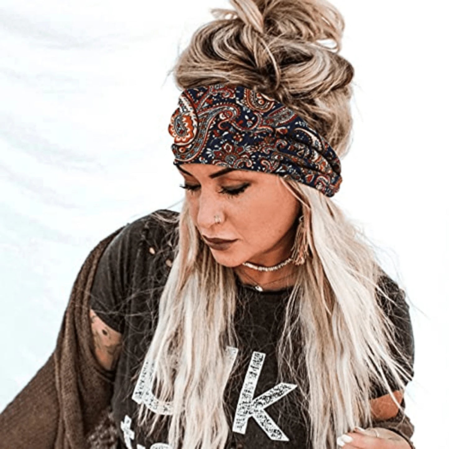 4pcs/pack  Headbands Stretch Print Bandana Headbands