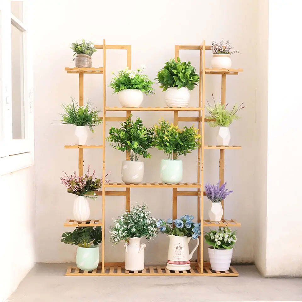 Bamboo Plant Stand Corner Shelf