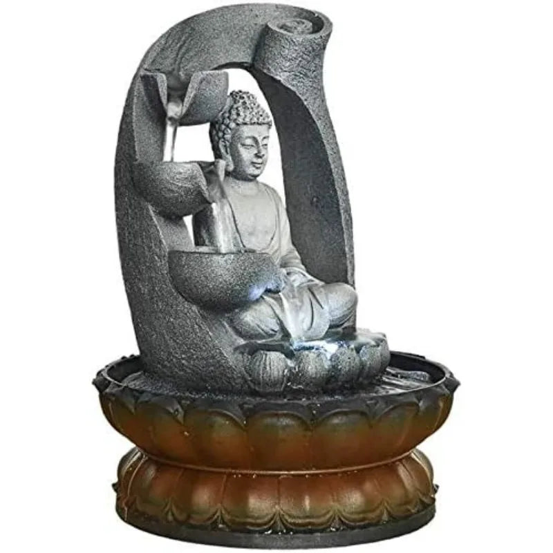 Buddha Tabletop Waterfall Fountain Meditation Relaxing Indoor Decoration