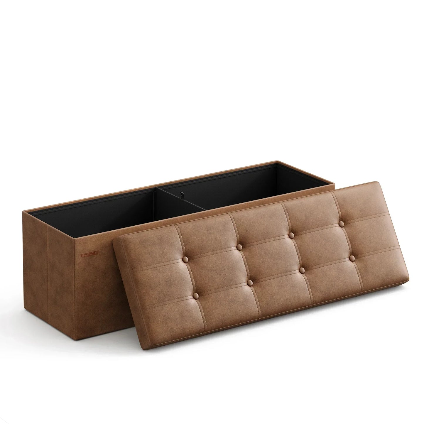 Storage Ottoman Bench Leather Footstool