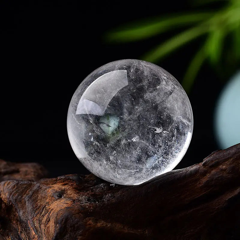 Natural White Clear Quartz Crystal Sphere Reiki Healing