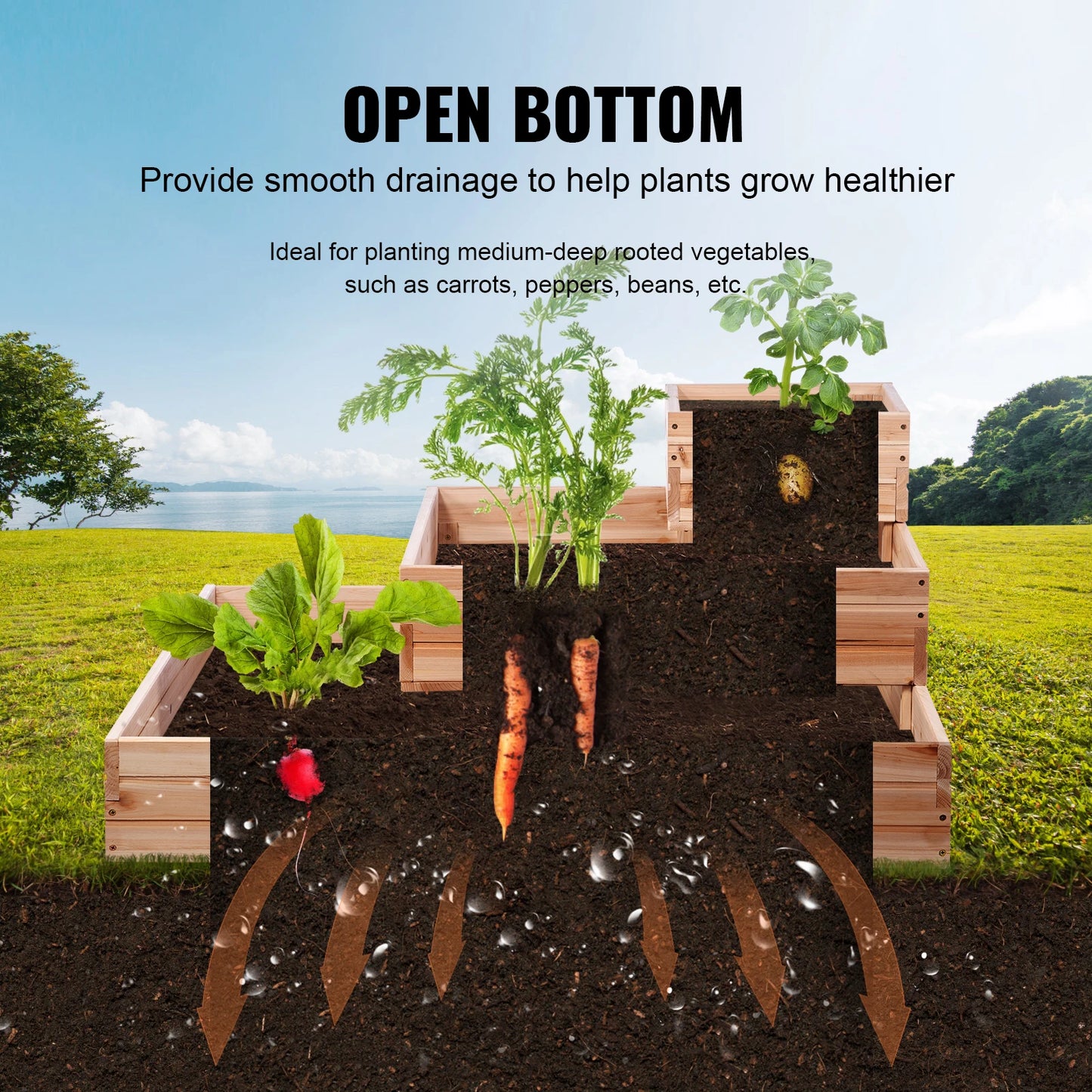 Wooden Planter Box Home Outdoor Planting Boxes