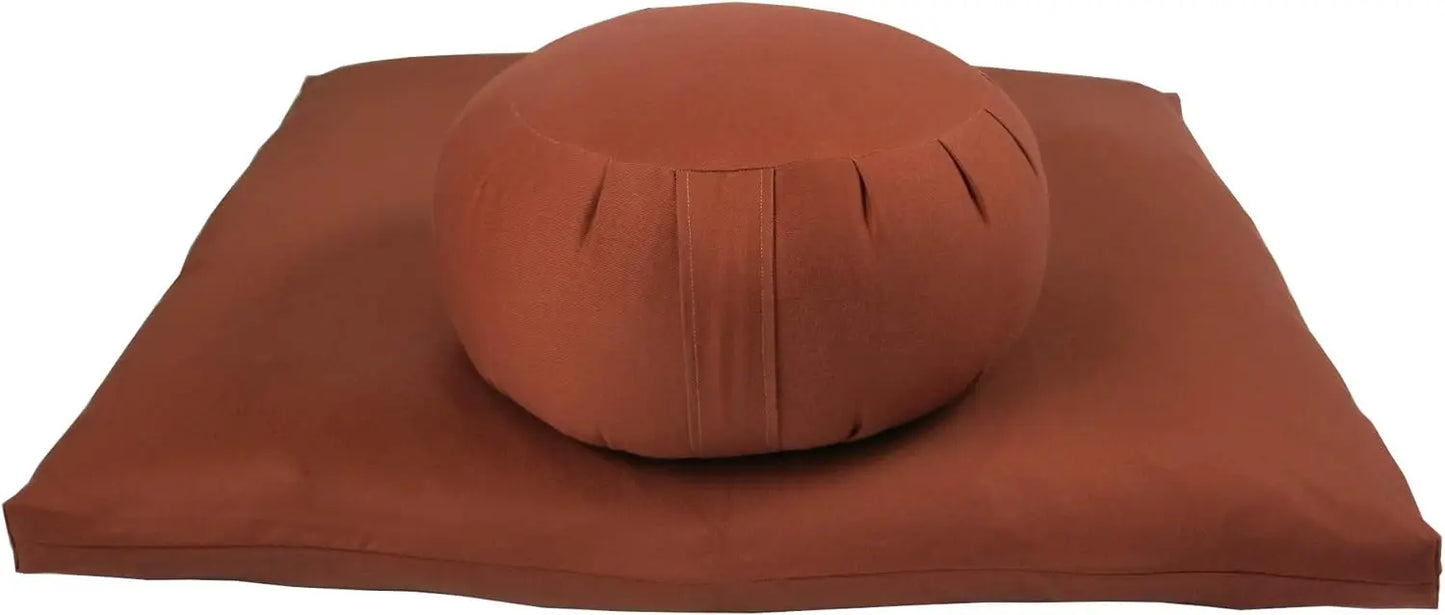 Buckwheat Zafu and Zabuton Meditation Cushion Set (2pc)