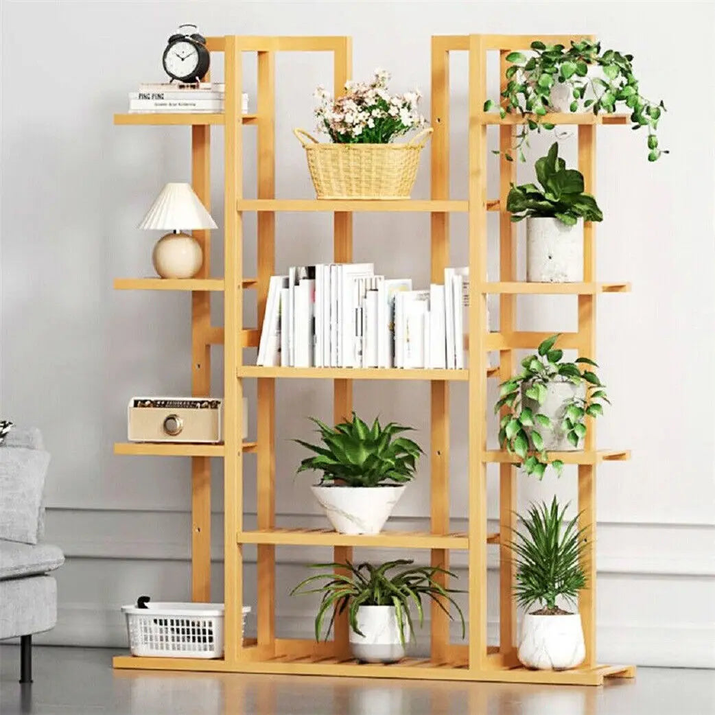 Bamboo Plant Stand Corner Shelf