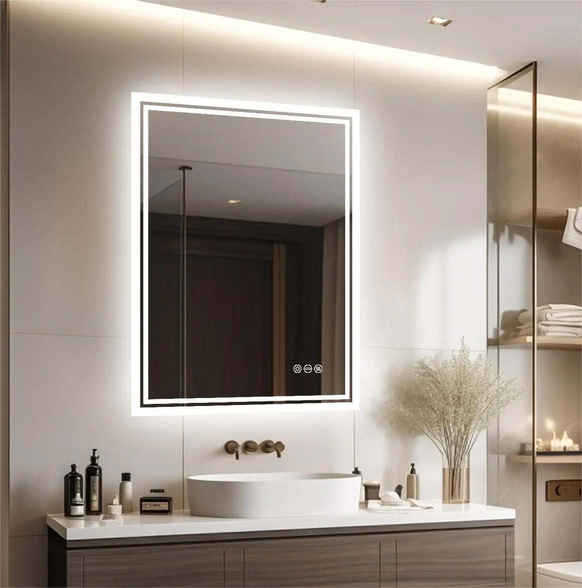 LED Light Bathroom Mirror Illuminated Wall Mounted