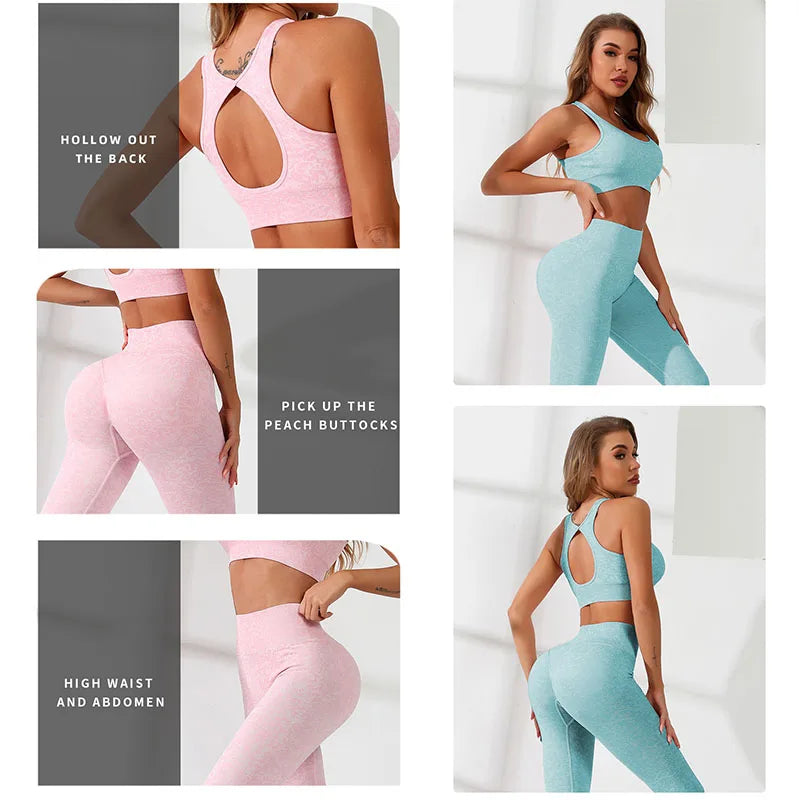 Seamless Gym Fitness Suit Workout Clothes - Serenity Syngery Shop 