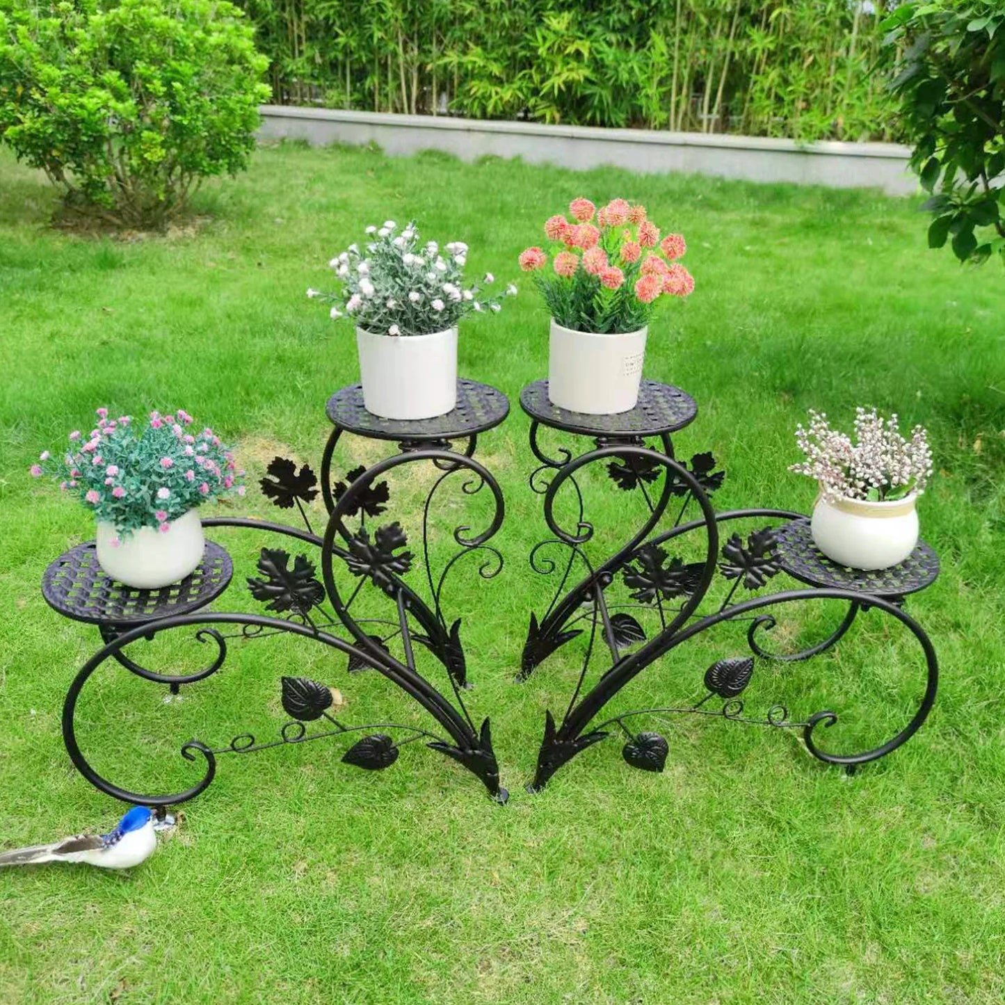 2PCS Classic Tall Plant Stand Art Flower Pot