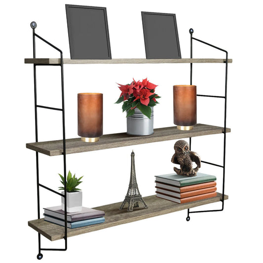 3-Tier Floating Shelf w/ Metal Bracket