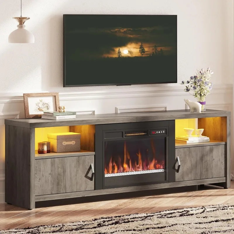 Modern Entertainment Center with LED Lights