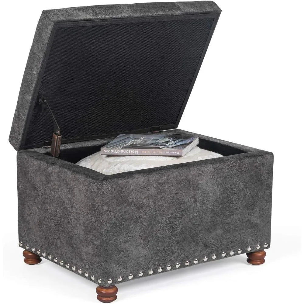 Rectangle Lift Top Storage Ottoman Bench