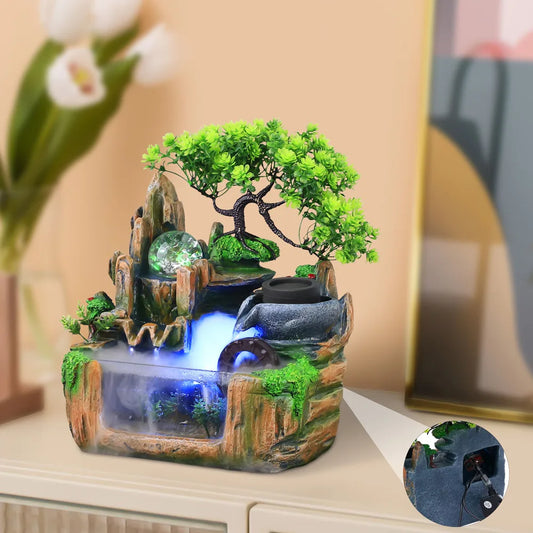 Small Rockery Water Fountain Beautiful Office Decor