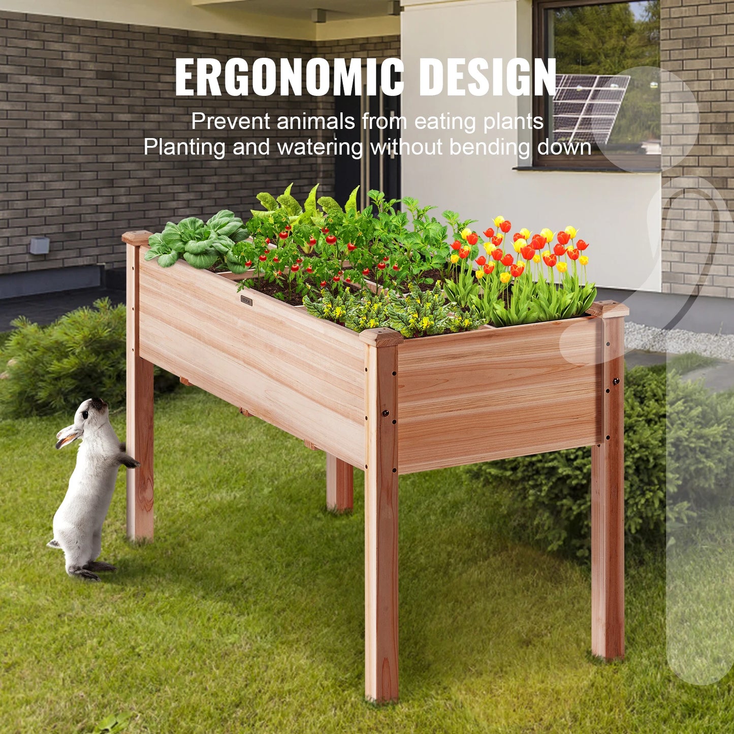 Wooden Raised Garden Bed Planter Box Elevated/Floor