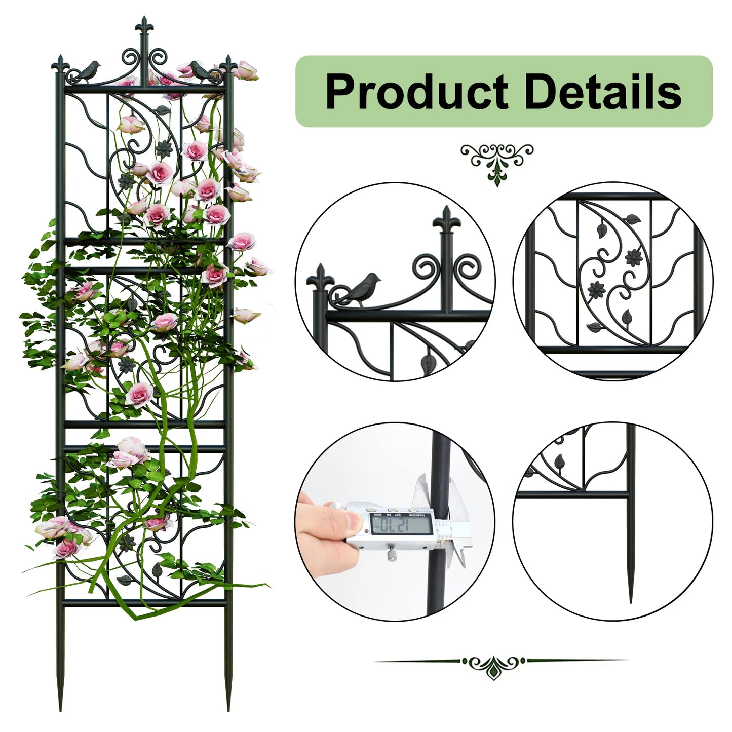 2x Tall Thick Metal Garden Trellis