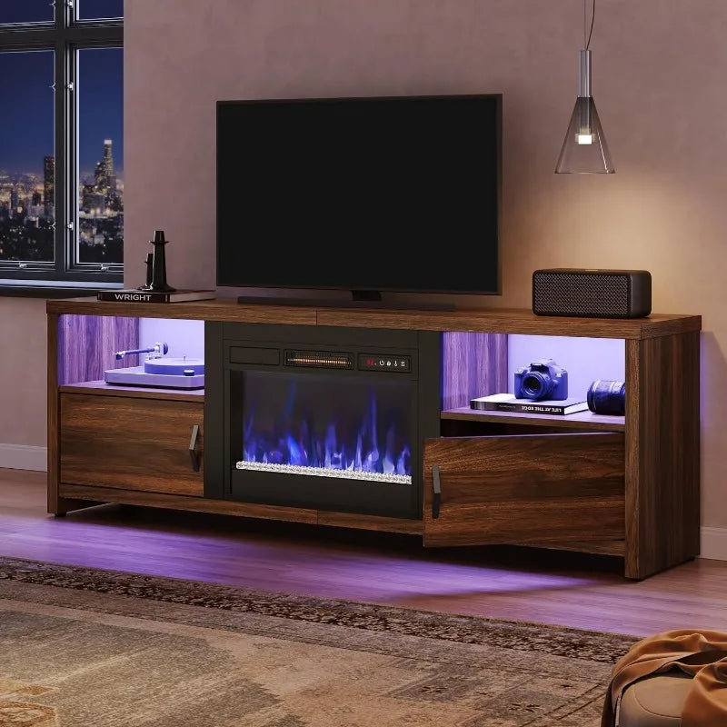 Modern Entertainment Center with LED Lights