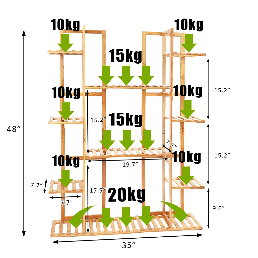 Bamboo Plant Stand Corner Shelf