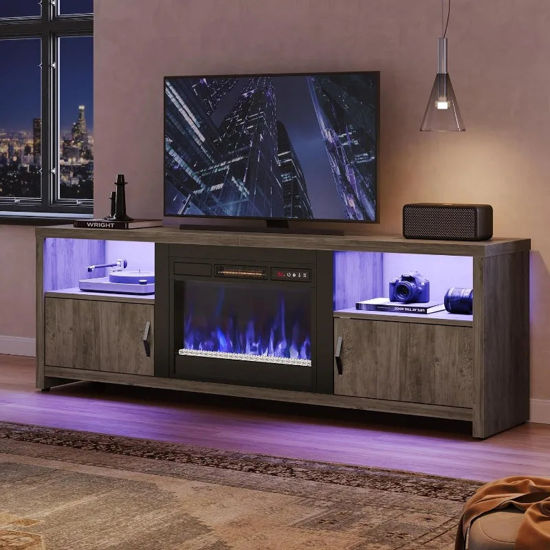 Modern Entertainment Center with LED Lights