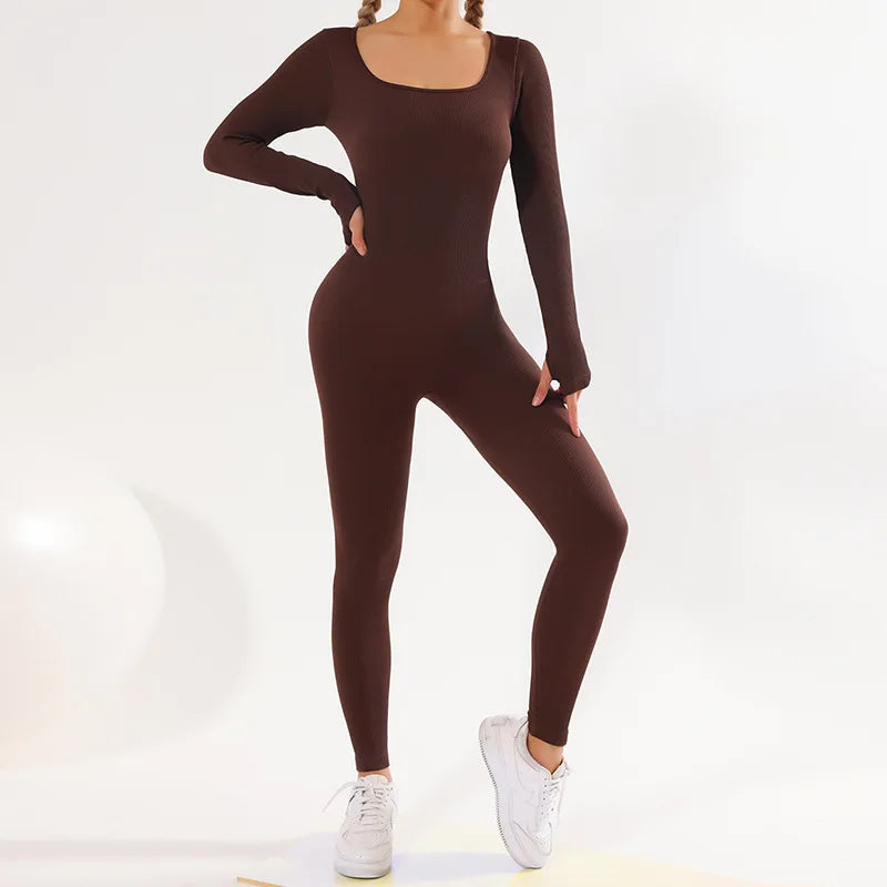 Yoga Jumpsuits Workout Long Sleeve Sportswear Gym Set