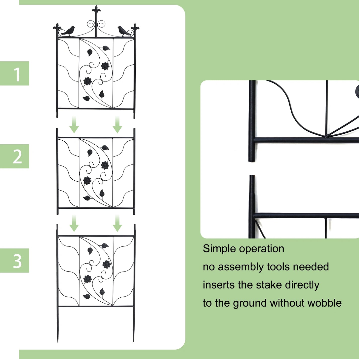 2x Tall Thick Metal Garden Trellis